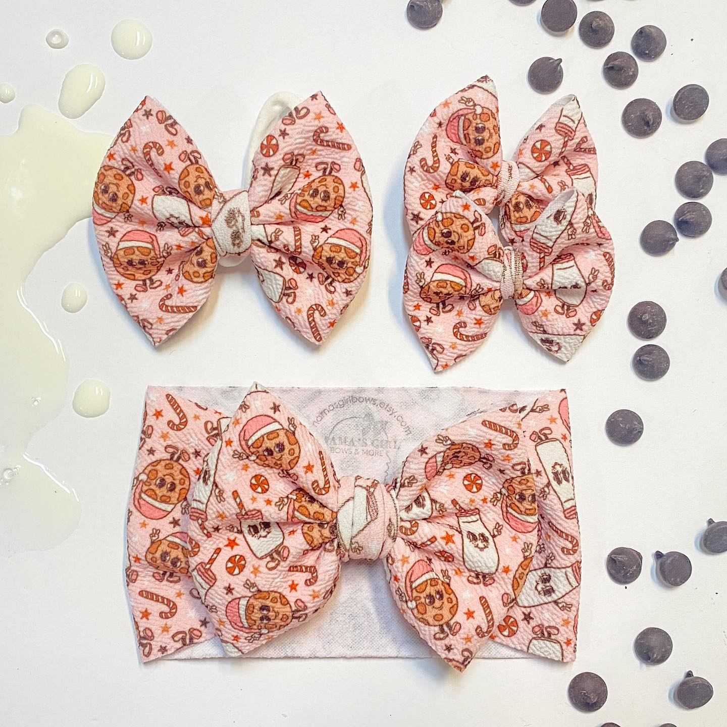 Milk & Cookies Hair Bows