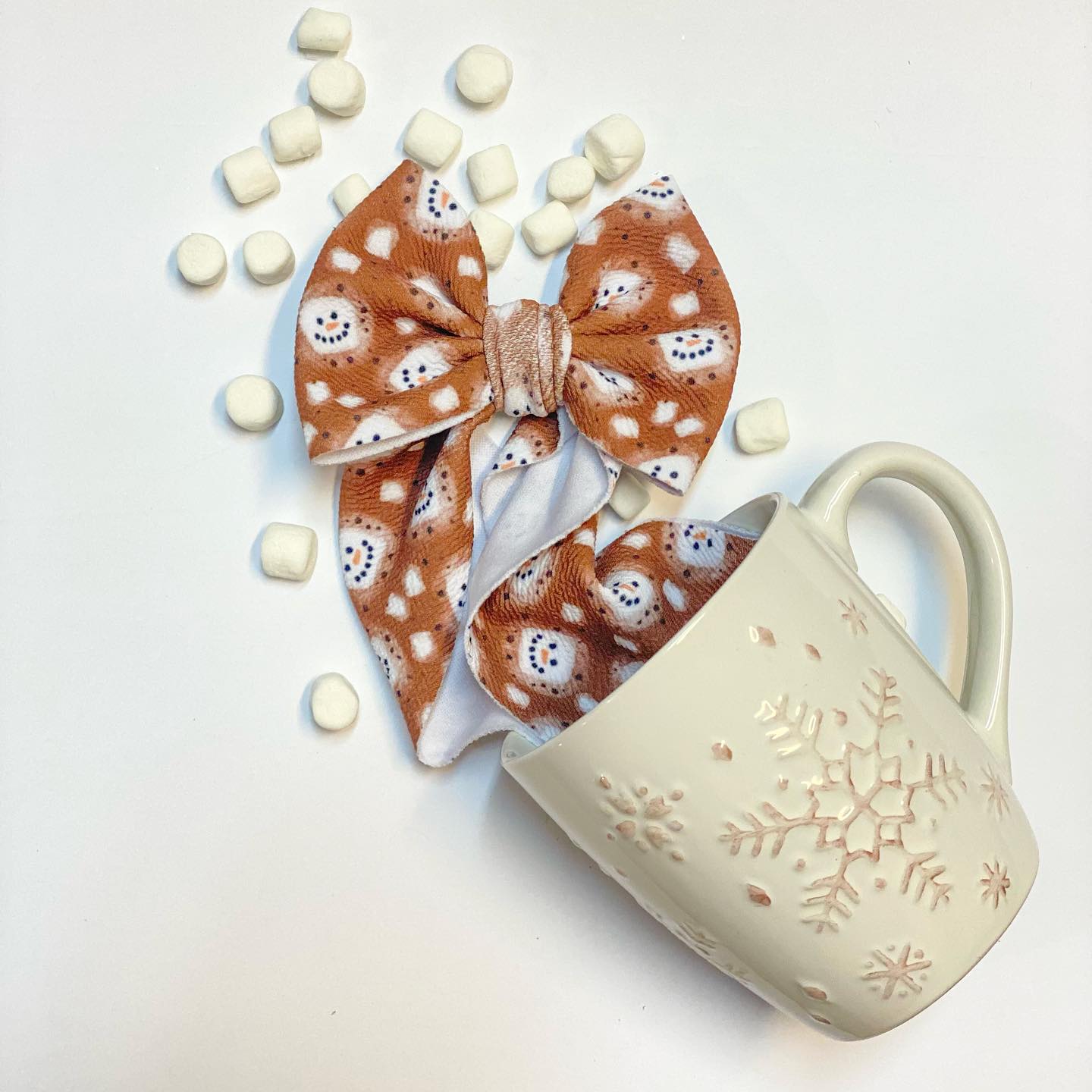 Hot Coca & Marshmallows Hair Bows