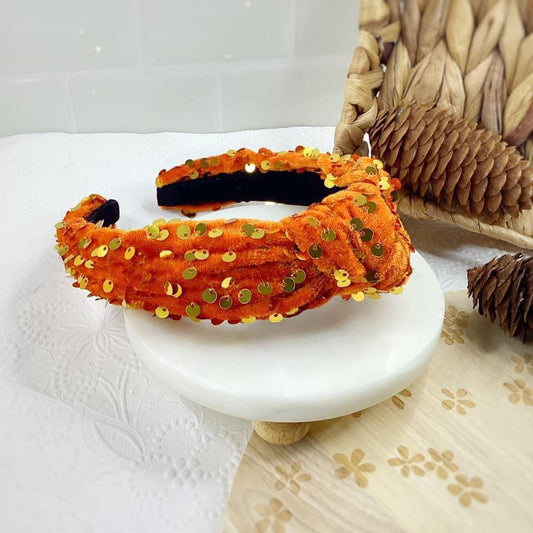 Orange Sequin Headband