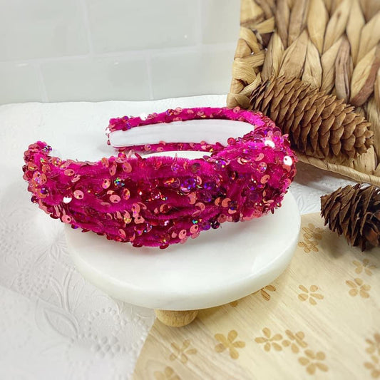 Fuschia Sequin Headband