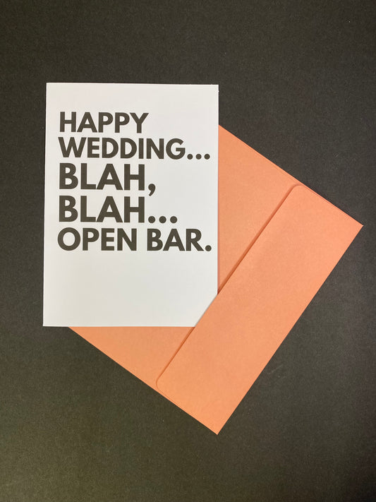 Open Bar Wedding Card