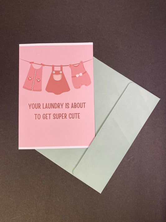 Cute Laundry Baby Shower Card