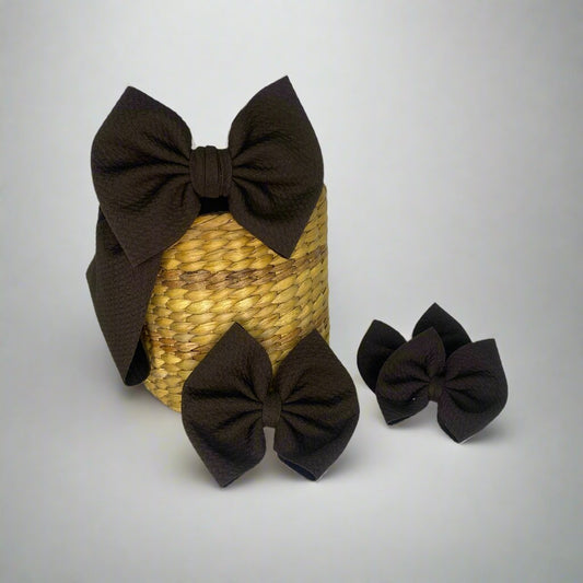 Chocolate Brown Hair Bows