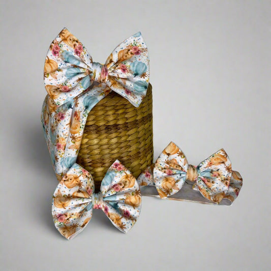 Blue Pumpkins Hair Bows